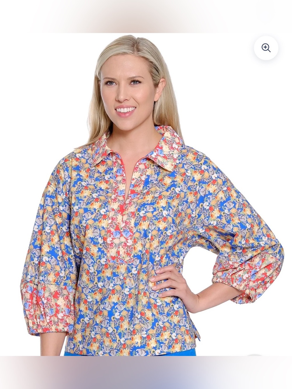 Tru Luxe zip front cotton top